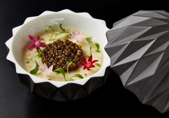 Plat d'un restaurant étoilé Michelin au Japon