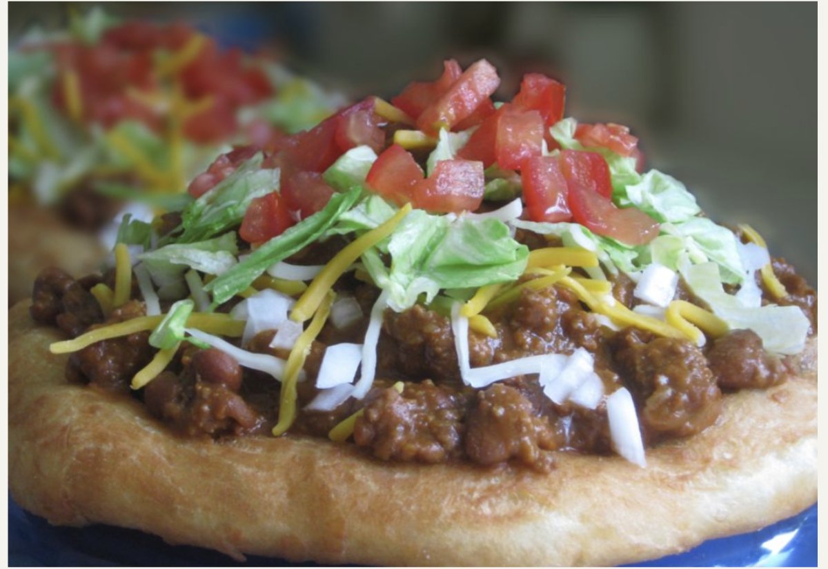 Le pain frit de Pow Wow Grounds constitue la base de son taco au pain frit. (Photo gracieuseté de Pow Wow Grounds)