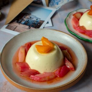 Cuisine italienne de Donal : Panna Cotta à la rhubarbe et à l&rsquo;orange