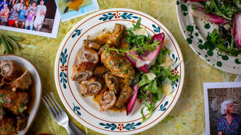 Cuisine italienne de Donal : Rouleaux de saltimbocca au porc et aux artichauts